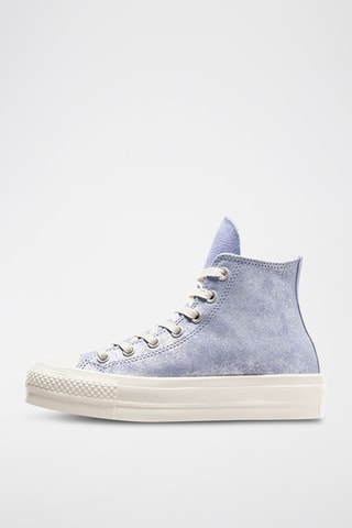 Baskets plateformes en cuir - Bleu