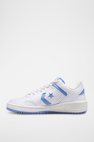 Baskets en cuir Weapon Enfant - Blanc et bleu