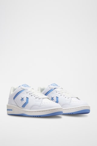 Baskets en cuir Weapon Enfant - Blanc et bleu