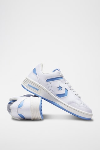 Baskets en cuir Weapon Enfant - Blanc et bleu