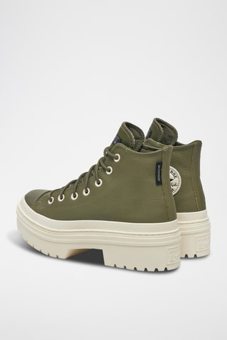 Baskets montantes compensées en cuir Chuck Taylor All Star Lugged Heel - Vert