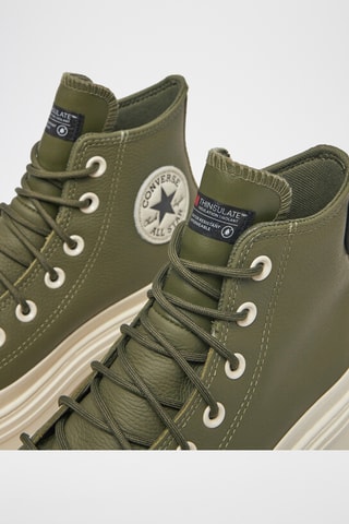 Baskets montantes compensées en cuir Chuck Taylor All Star Lugged Heel - Vert