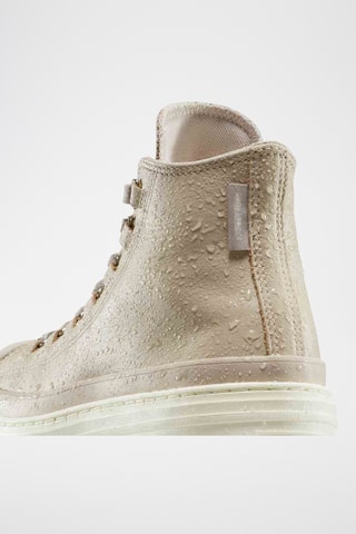 Baskets montantes compensées en cuir Chuck Taylor All Star Lugged Heel - Beige et blanc