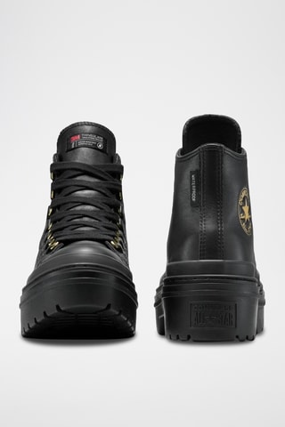 Baskets plateformes compensées en cuir Chuck Taylor All Star Lugged Heel - Noir