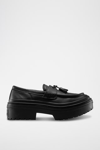 Mocassins plateformes en cuir Chuck Taylor All Star Lugged Heel Loafer - Noir