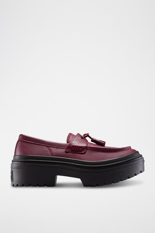 Mocassins plateformes en cuir Chuck Taylor All Star Lugged Heel Loafer - Bordeaux