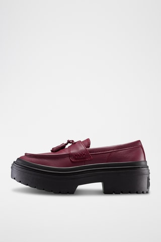 Mocassins plateformes en cuir Chuck Taylor All Star Lugged Heel Loafer - Bordeaux