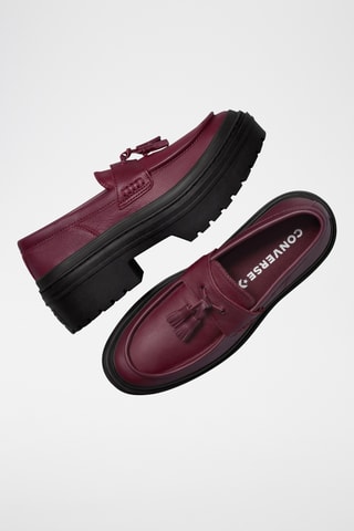 Mocassins plateformes en cuir Chuck Taylor All Star Lugged Heel Loafer - Bordeaux