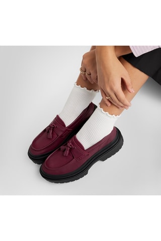 Mocassins plateformes en cuir Chuck Taylor All Star Lugged Heel Loafer - Bordeaux