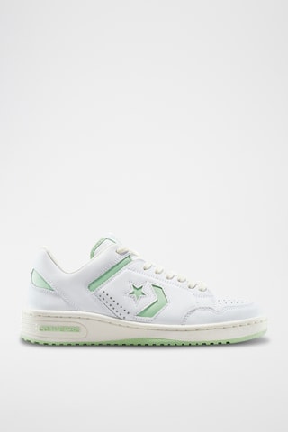 Baskets en cuir Weapon - Blanc et vert clair