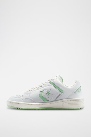 Baskets en cuir Weapon - Blanc et vert clair