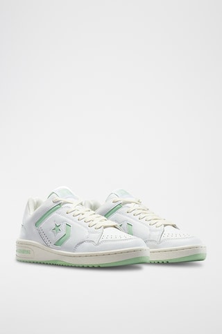 Baskets en cuir Weapon - Blanc et vert clair