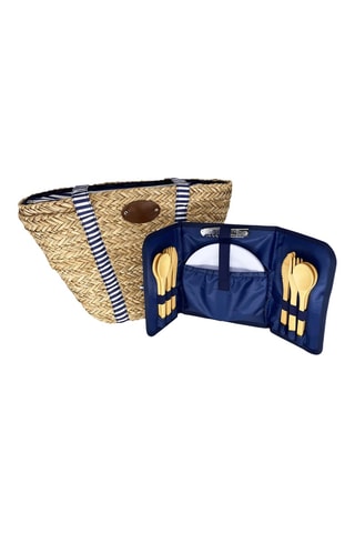 Strandtas met Servies Riviera Marine - 4 Personen