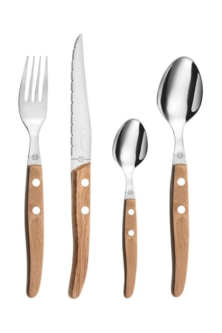 Beukenhouten en 18/0 Roestvrijstalen Bestekset Canopée - 24-delig