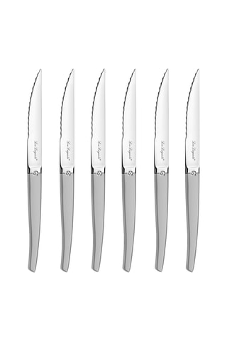 6 Roestvrijstalen 13/10 Vleesmessen Jet Sable - 22,4 cm