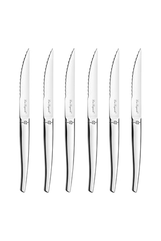 6 Roestvrijstalen 13/10 Vleesmessen Jet - 22,4 cm