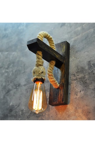 Rubberhouten Wandlamp - Naturel - 200 W