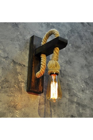 Rubberhouten Wandlamp - Naturel - 200 W