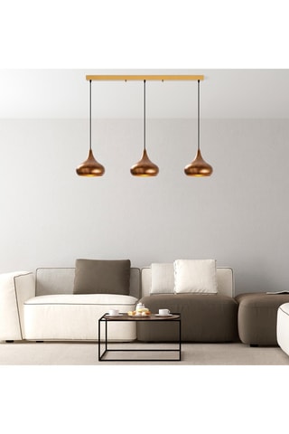 Suspension Muba - Noir et doré rose - 3 x 40 W