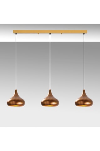 Suspension Muba - Noir et doré rose - 3 x 40 W