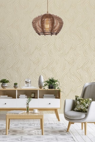 Bamboe Hanglamp Barlas - Bronskleurig - 45 - 60 W