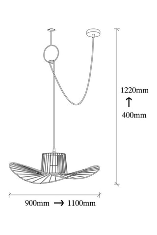 Hanglamp Tel - Zwart - 100 W