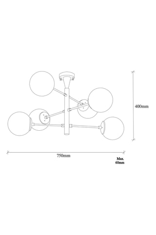 Suspension Arge - Doré - 6 x 40 W