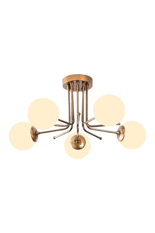 Hanglamp Daisy - Goudkleurig en Wit - 5 x 100 W