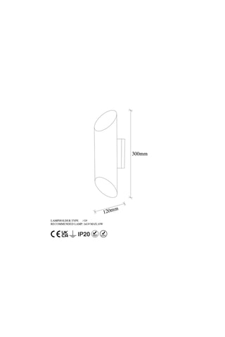Wandlamp Cut - Wit en Goudkleurig - 2 x 10 W