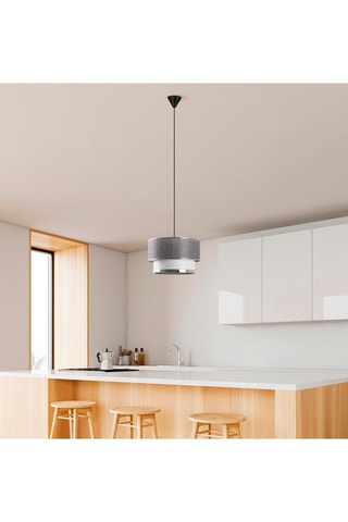 Hanglamp Cake - Grijs en Zilverkleurig - 40 W