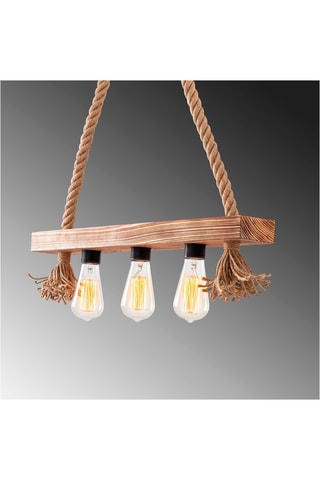 Houten Hanglamp Erebos - Naturel - 3 x 40 W