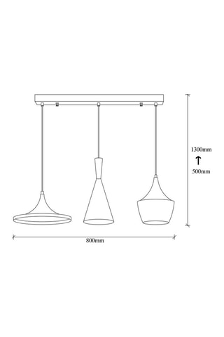 Hanglamp Elmas  - Zwart - 3 x 100 W