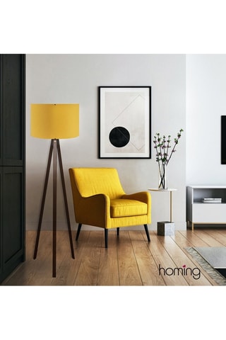 Lampadaire trépied - Jaune et marron - 40 W