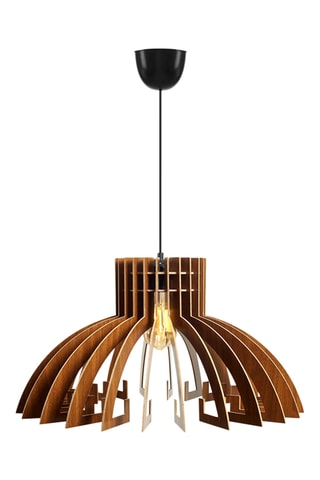 Hanglamp - Walnoothout-imitatie - 45-60 W