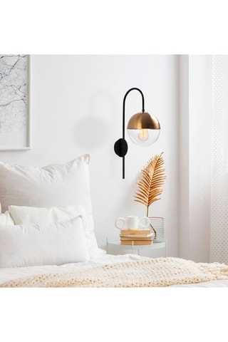 Wandlamp Bastos - Zwart en Goudkleurig - 60 W