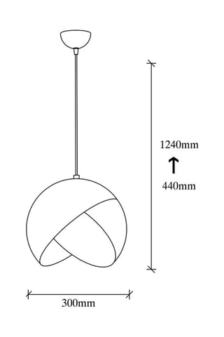 Hanglamp Berceste - Zwart en Goudkleurig - 60 W