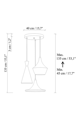 3 Hanglampen Tom - Oranje - 40 W
