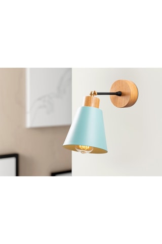 Wandlamp Manavgat - Blauw en Naturel - 100 W