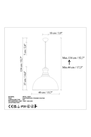 Hanglamp  Kure 228 - Donkerbruin - 40 W
