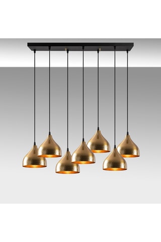 Hanglamp Tattoo - Zwart en Roségoudkleurig - 7 x 40 W