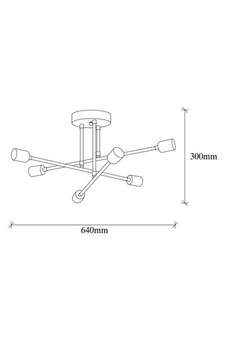 Hanglamp Flower - Goudkleurig - 6 x 40 W