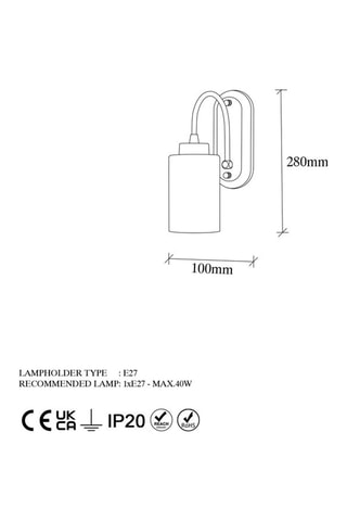 Wandlamp Hemikilo - Goudkleurig - 40 W