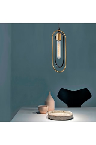 Hanglamp Cerco - Zwart en Goudkleurig - 60 W