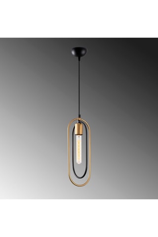 Hanglamp Cerco - Zwart en Goudkleurig - 60 W
