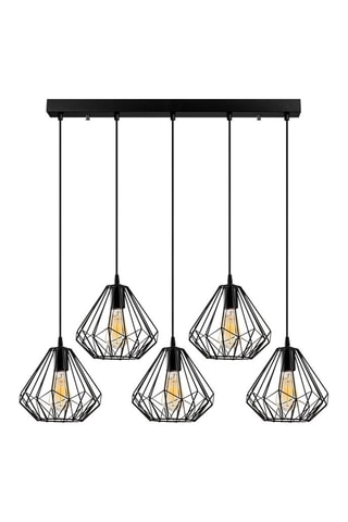 Suspension Diamond - Noir - 5 x 100 W