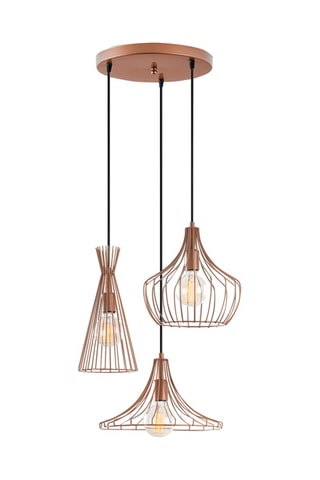 Hanglamp Mezopotamya - Koperkleurig en Zwart - 3 x 40 W