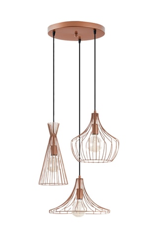 Hanglamp Mezopotamya - Koperkleurig en Zwart - 3 x 40 W