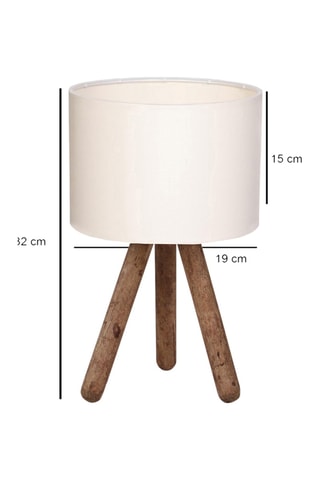 Houten Ledtafellamp Ayd - Bruin en Ecru - 60 W