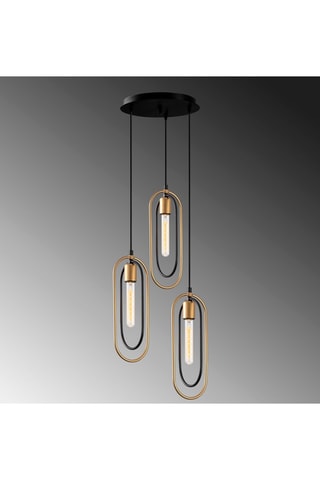 Hanglamp Cerco - Zwart en Goudkleurig - 3 x 60 W