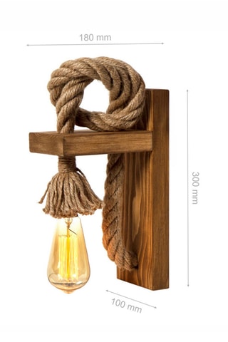 Rubberhouten Wandlamp - Naturel - 40 W